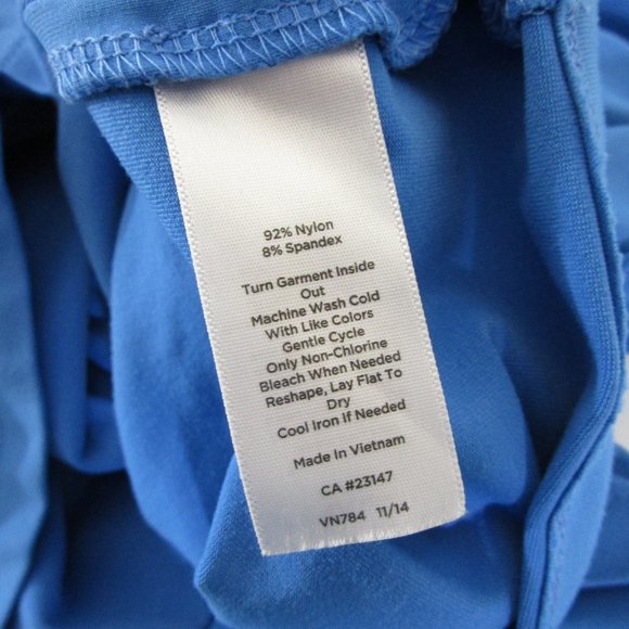 Talbots Womens Petite Solid Blue V-neck Faux Wrap Sheath Dress Size SP - Picture 9 of 9